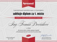 Diplom 1. místo - Ing. Tomáš Dvořák